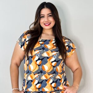 Blusa Leila Plus size Amarelo estampada