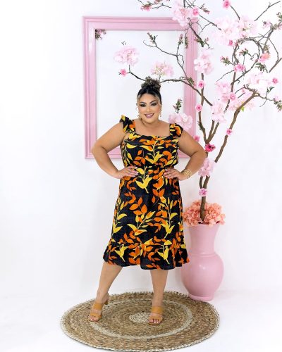 vestido midi galhos